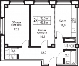 2ух комнатная квартира в ЖК Восточная Европа Щёлковский район.