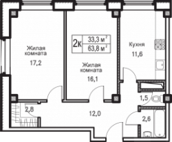 2ух комнатная квартира в ЖК Восточная Европа Щёлковский район.
